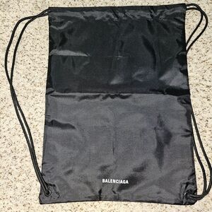 Balenciaga Black Nylon Drawstring Backpack